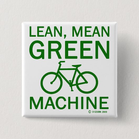 Lean Green Mean Machine Vierkante Button 5,1 Cm (Voorkant)