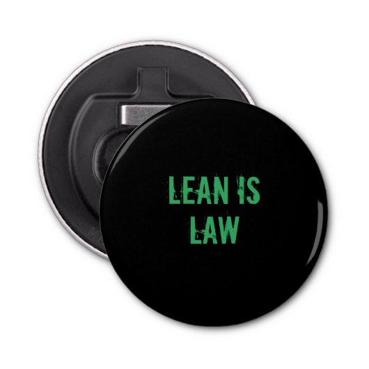 Lean is Law Fitness Personal Trainer Bodybuilding Button Flesopener (Voorkant)