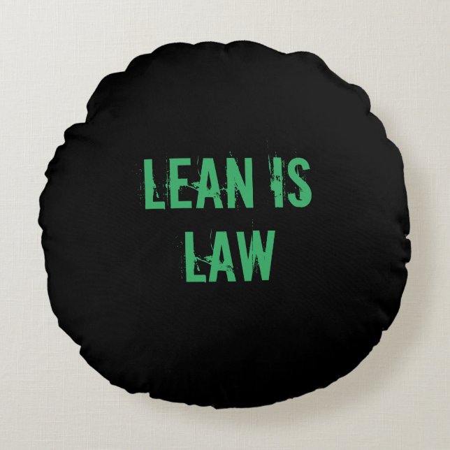 Lean is Law Fitness Personal Trainer Bodybuilding Rond Kussen (Voorkant)