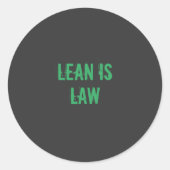 Lean is Law Fitness Personal Trainer Bodybuilding Ronde Sticker (Voorkant)