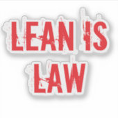 Lean is Law Fitness Personal Trainer Bodybuilding Sticker (Voorkant)