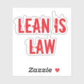 Lean is Law Fitness Personal Trainer Bodybuilding Sticker (Vel)