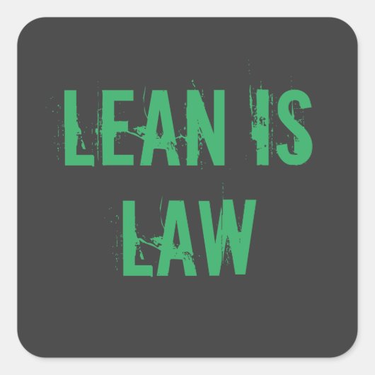 Lean is Law Fitness Personal Trainer Bodybuilding Vierkante Sticker (Voorkant)
