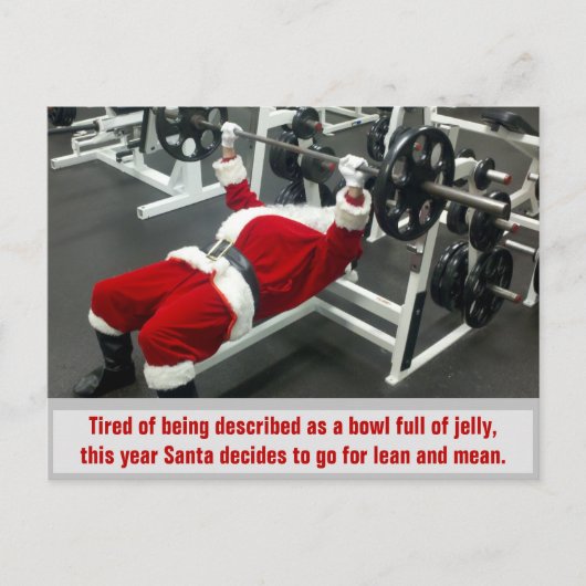 Lean & Mean Santa - Gekke kerstfeest Feestdagenkaart (Voorkant)