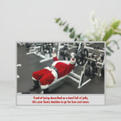 Lean & Mean Santa - Grappig Gekke Grap Kerst Kaart (Staand voorkant)