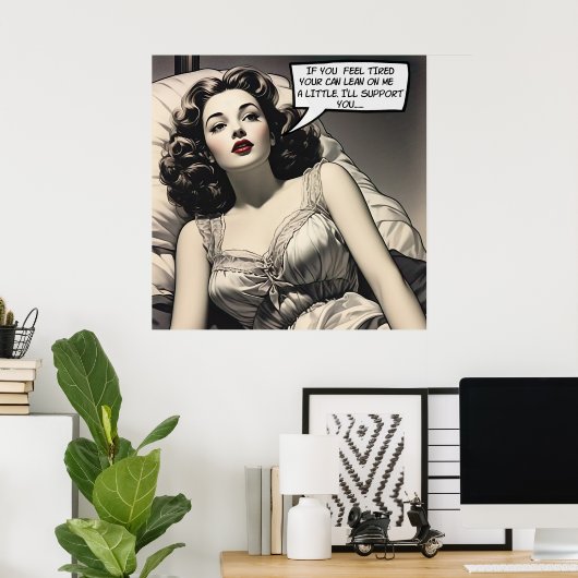 Lean On Me Romance Comic Poster uit de jaren vijft (Thuiskantoor)