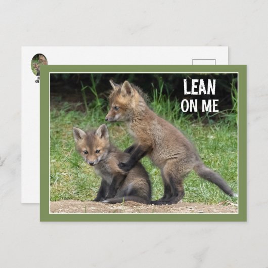 Lean on me Text Briefkaart (Voorkant / Achterkant)