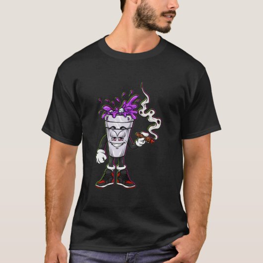 Lean Paarse Drank Vies Dubbele Beker Lean Lijn T-shirt (Voorkant)