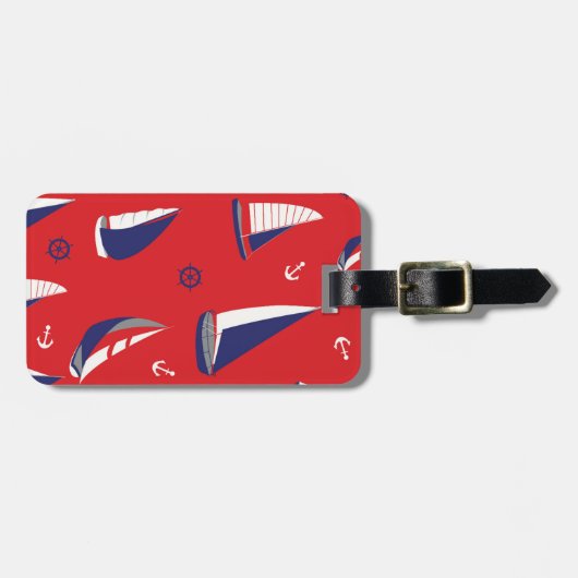 Lean Sailboat Pattern Bagagelabel (Voorkant horizontaal)