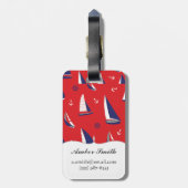 Lean Sailboat Pattern Bagagelabel (Achterkant verticaal)