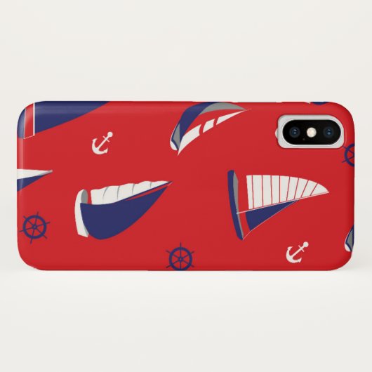 Lean Sailboat Pattern Case-Mate iPhone Case (Achterkant (horizontaal))