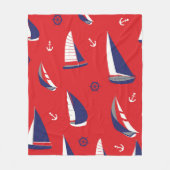 Lean Sailboat Pattern Fleece Deken (Voorkant)
