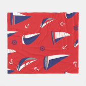 Lean Sailboat Pattern Fleece Deken (Voorkant (Horizontaal))