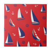 Lean Sailboat Pattern Tegeltje (Voorkant)
