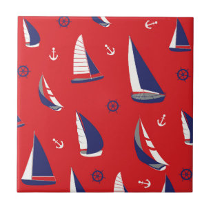 Lean Sailboat Pattern Tegeltje