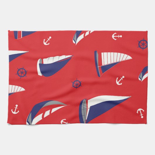 Lean Sailboat Pattern Theedoek (Horizontaal)