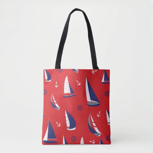 Lean Sailboat Pattern Tote Bag (Voorkant)
