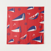 Lean Sailboat Pattern Wandkleed (Voorkant)