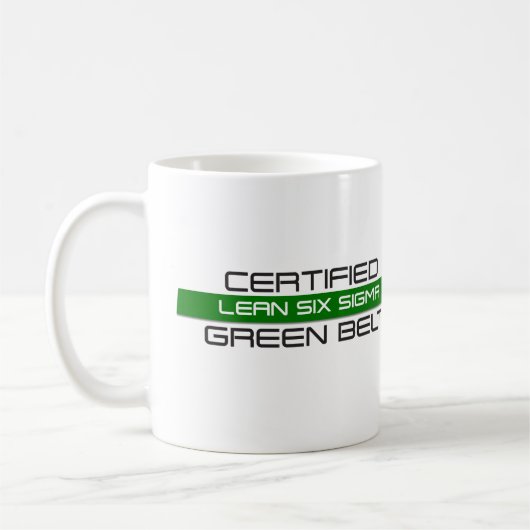LEAN Six Sigma Green Belt Coffee Mok (Links)