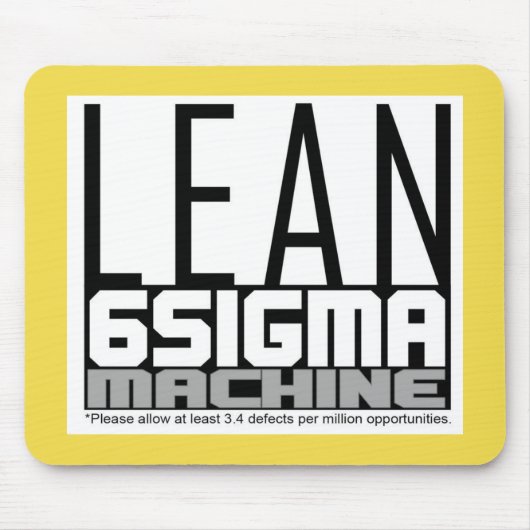 Lean Six Sigma-machine (geel) Muismat (Voorkant)