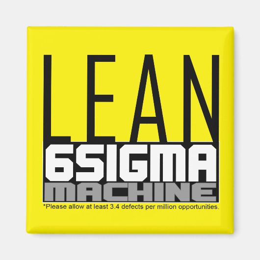Lean Six Sigma Machine gele riemmagneet Magneet (Voorkant)