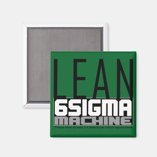 LEan Six Sigma Machine Groene riemmagneet Magneet (Voorkant / Achterkant)