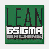 LEan Six Sigma Machine Groene riemmagneet Magneet (Voorkant)
