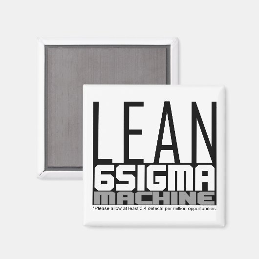 Lean Six Sigma Machine Witte riemmagneet Magneet (Voorkant / Achterkant)