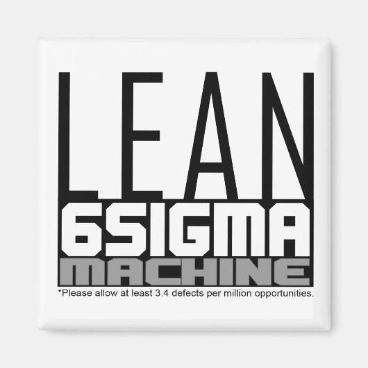 Lean Six Sigma Machine Witte riemmagneet Magneet (Voorkant)