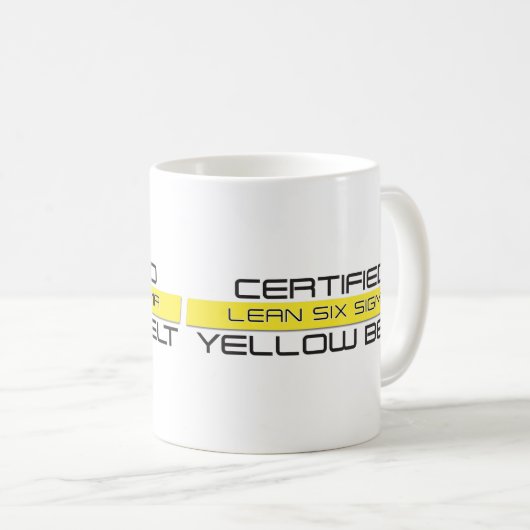 LEAN Six Sigma Yellow Belt Coffee Mok (Voorkant rechts)