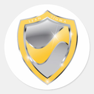 Lean six sigma yellow belt gecertificeerd ronde sticker