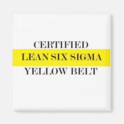 Lean Six Sigma Yellow Belt Magneet (Voorkant)