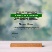 Lean SS Green Belt Award () Acryl Bord (Neutraal)