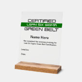 Lean SS Green Belt Award () Acryl Bord (Hoek)