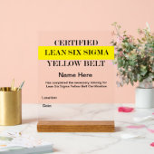 Lean SS Yellow Belt Award () Acryl Bord (Huwelijk)