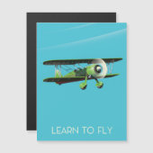 Lean To Fly vintage vliegtuigposter (Voorkant / Achterkant)