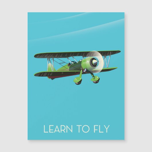 Lean To Fly vintage vliegtuigposter (Voorkant)