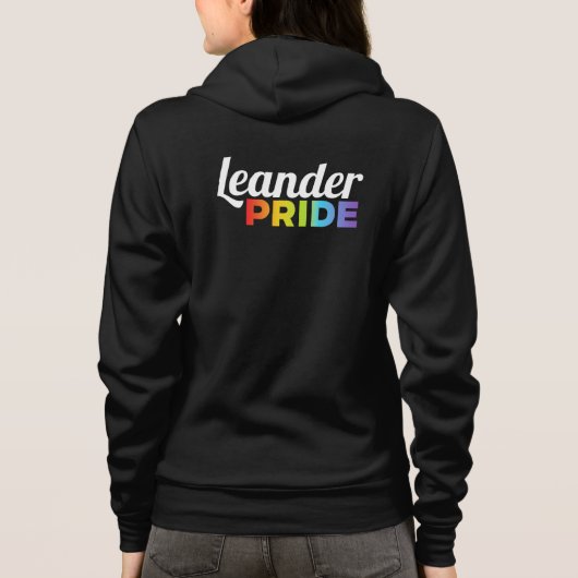 Leander Pride black zip-front hoodie (Achterkant)