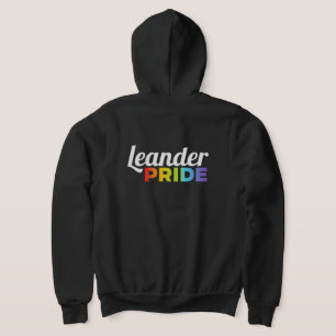 Leander Pride zwarte hoodie met ritssluiting aan d