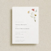 Leander Rustic Wildflower Boho Floral Wedding Kaart