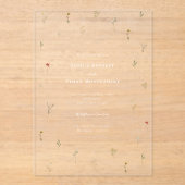 Leander Wildflower bruiloft Acryl Uitnodigingen (Voorkant)