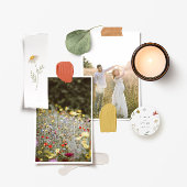 Leander Wildflower bruiloft All In One Uitnodiging