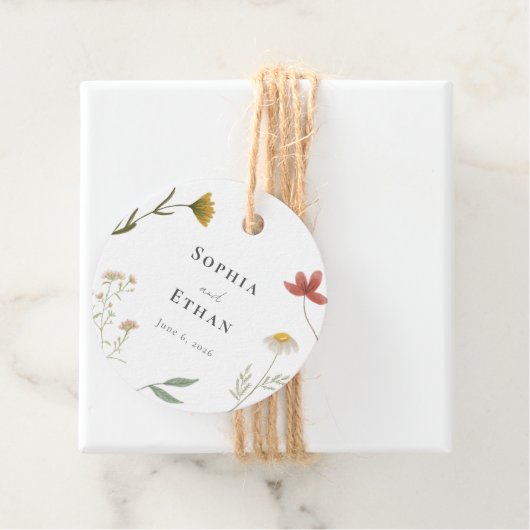 Leander Wildflower bruiloft Bedankjes Labels (In situ)