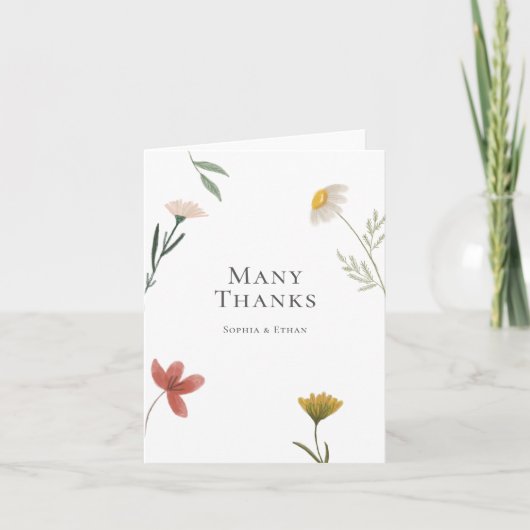 Leander Wildflower bruiloft Bedankkaart (Voorkant)