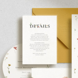 Leander Wildflower bruiloft Informatiekaartje