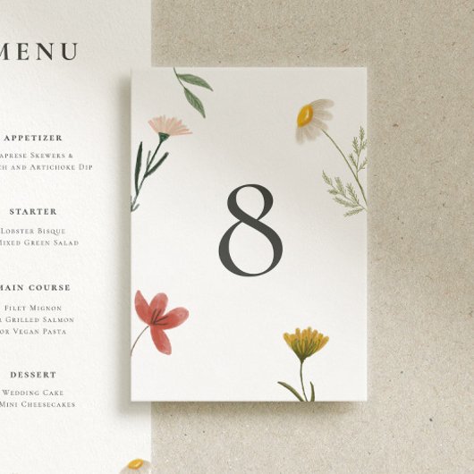 Leander Wildflower bruiloft Kaart