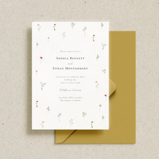 Leander Wildflower bruiloft Kaart