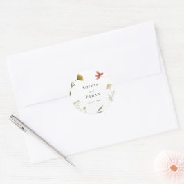 Leander Wildflower bruiloft Ronde Sticker