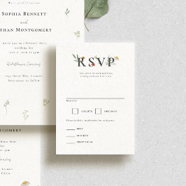 Leander Wildflower bruiloft RSVP Kaartje