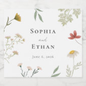 Leander Wildflower bruiloft Sparkling Wijnetiket (Enkel label)